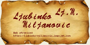 Ljubinko Miljanović vizit kartica
